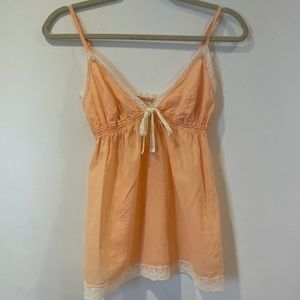 Vintage Abercrombie and Fitch peach lace tank